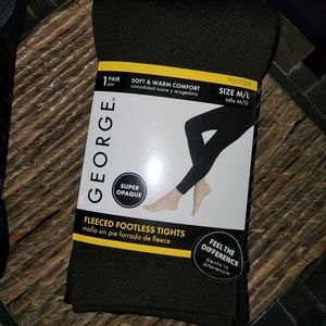 NEW Brown FOOTLESS TIGHTS Fleece size M/L